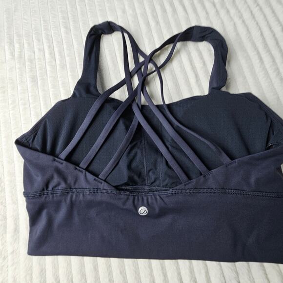CRZ Yoga Butterluxe Strappy Longline Sports Bra Dark Navy Medium Support Size M - Picture 5 of 7